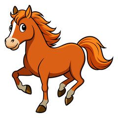 A black running horse vector illustration depicts a wild mustang stallion in full gallop, a cartoon animal silhouette with a flowing mane and tail