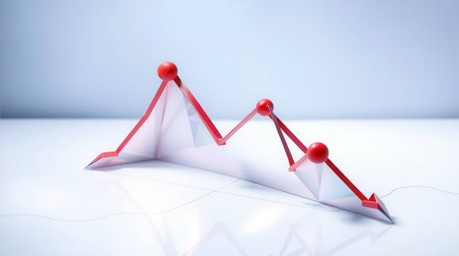 red graph on a white background