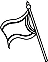flag line art on white background