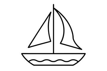 Sailboat Line Icon – Minimalist Sailboat Outline Vector

