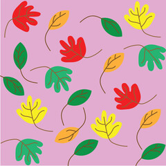 seamless pattern with autumn leaves