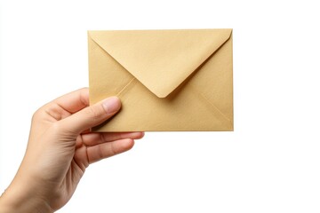 Obraz premium Hand holding acceptance letter envelope for boarding school in a bright setting