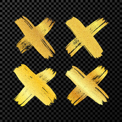 Obraz premium Gold brush cross symbol