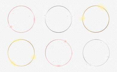 Set of six circle frames