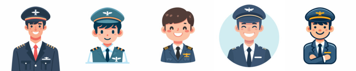 vector of a pilot smiling