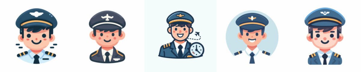 vector of a pilot smiling