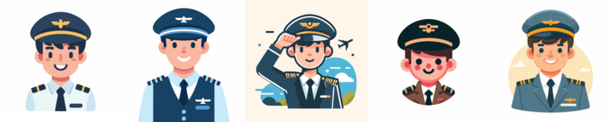 vector of a pilot smiling