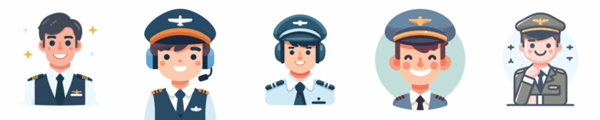 vector of a pilot smiling