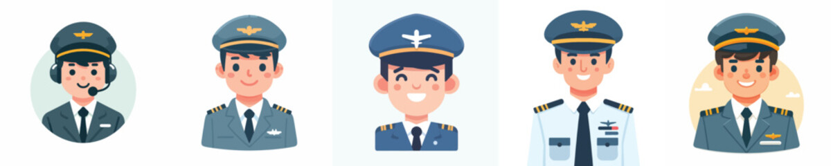 vector of a pilot smiling