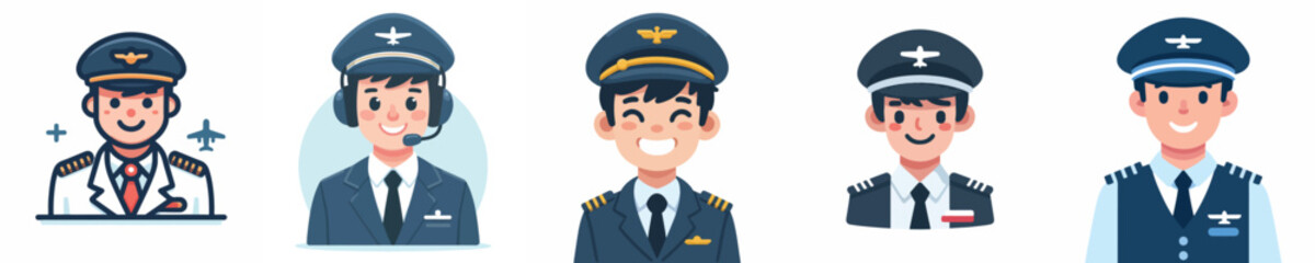 vector of a pilot smiling