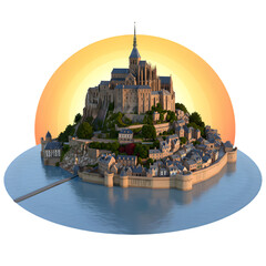 Mont Saint-Michel Architectural Marvel on Tidal Island for tourism promotion