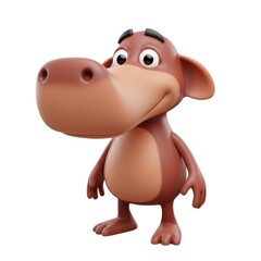 Fototapeta premium Cartoon character 3d model isolated on white background