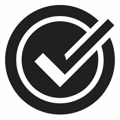 Check mark vector icon on white background.