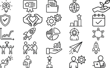 Dynamic Business Collaboration Icons Set