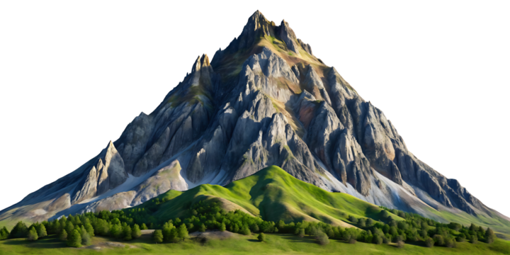 mountain transparent background isolated on white background PNG