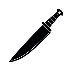 Vector Silhouette of Knife in Black on White