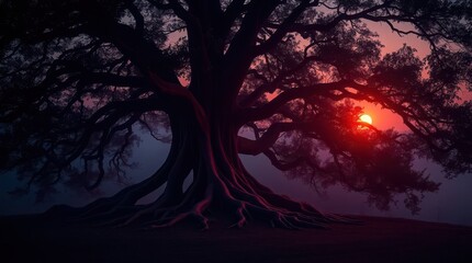 Obraz premium sunset in the woods