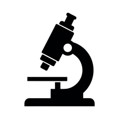 Microscope Black Vector Silhouette with White Background