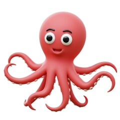 Cartoon octopus illustration isolated on white background