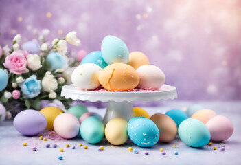 Colorful painted easter eggs