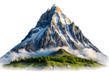 mountain transparent background isolated on white background PNG