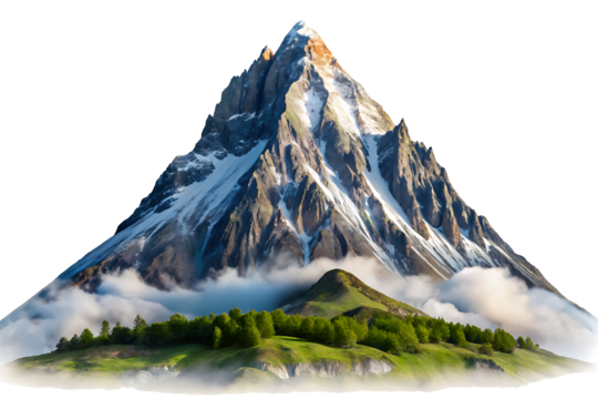 mountain transparent background isolated on white background PNG
