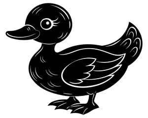 cute cartoon duck silhouette
