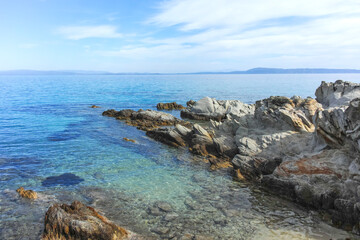 Sithonia coastline near Orange Beach, Chalkidiki, Greece