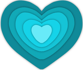 heart shaped blue glass