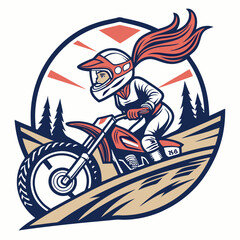 Adobe Illustrator Artwork  girl biker logo design.