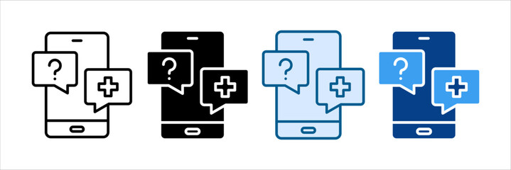 Consultation Icon Set Multiple Style Collection