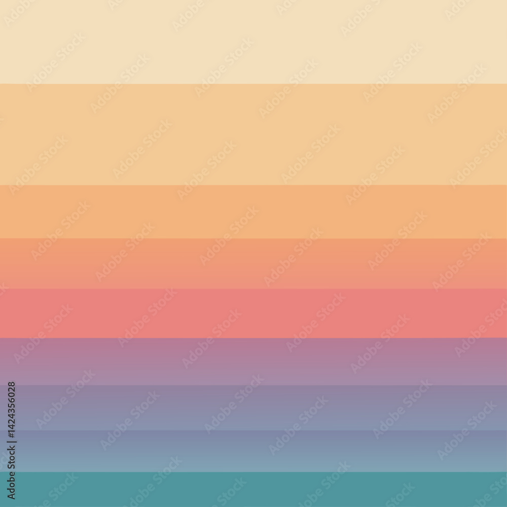 Poster serene sunset hues transitioning into a calm ocean scene with a soft, horizontal gradient.
