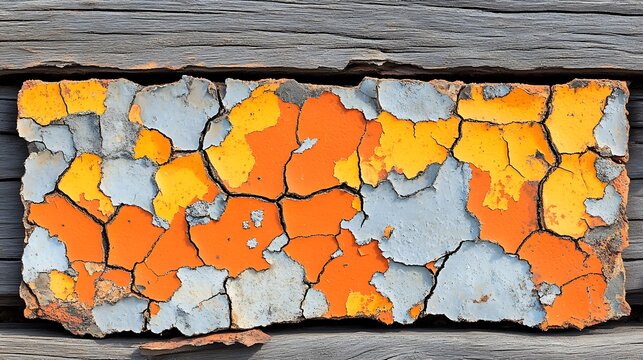 Cracked paint on weathered wood