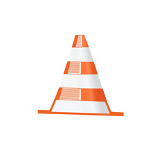 Traffic cone vector icon isolated design. Flat icon for traffic safety.