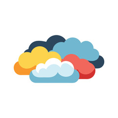 Abstract Colorful Cloud Illustration for Weather Concepts, Technology, or Modern Design
