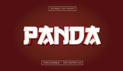 Panda text effect with asian style
