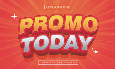 Promo today text effect with 3d style