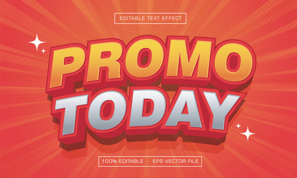 Promo today text effect with 3d style