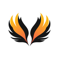 Fiery Phoenix Wings Illustration for Mythology Themes, Rebirth Concepts, or Bold Design