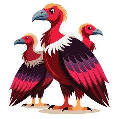  Separately set of Vulture birds  shilhotee vector with white background