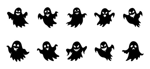 Fototapeta premium A collection of black ghost 