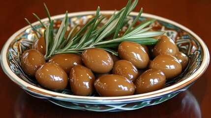 Olives, Rosemary, Decorative Bowl