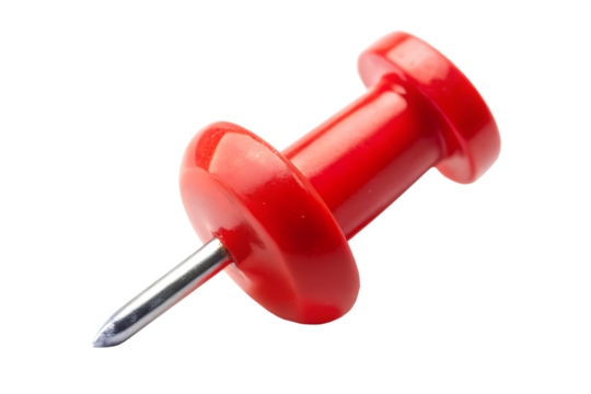  red pin push pin isolated on white background PNG