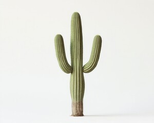 Solitary cactus against a plain backdrop