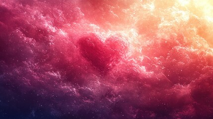 Obraz premium Heart shaped nebula in vibrant colors