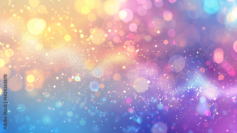 Poster Abstract blurred sparkling lights creating festive christmas background with colorful bokeh and glitter