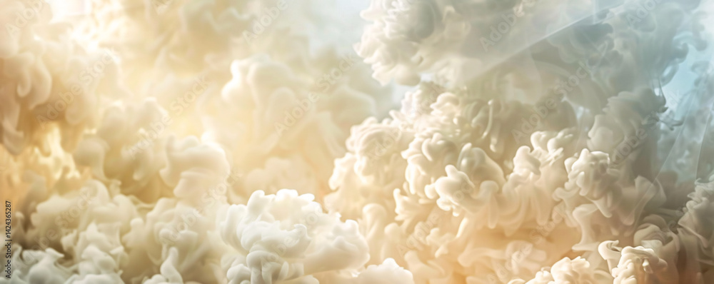 Poster White ink is creating abstract shapes as it flows through water