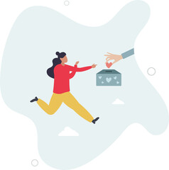 Fundraising for charity, financial help and assistance.flat character life .