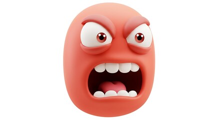 Naklejka premium Yelling Emoji Showing Anger and Frustration