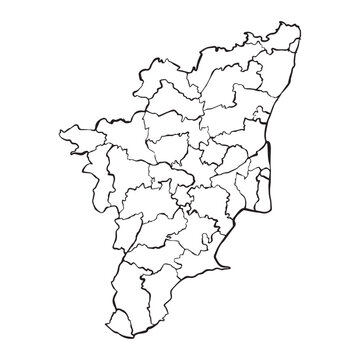 Tamilnadu map outline drawing